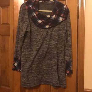 Comfortable Plain cowl neck tunic